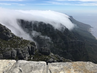 Picture taken at the top of Table Mountain--the rolling clouds were everything!